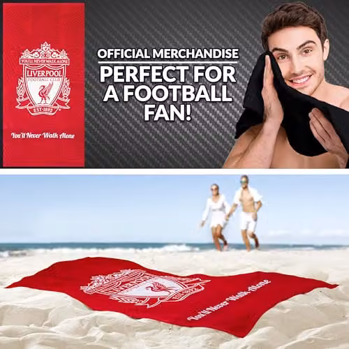 Liverpool F.C. Cotton Quick Dry Bath Towel, Red, W/D/H: 137 x 69 x 0.685 cm – 2