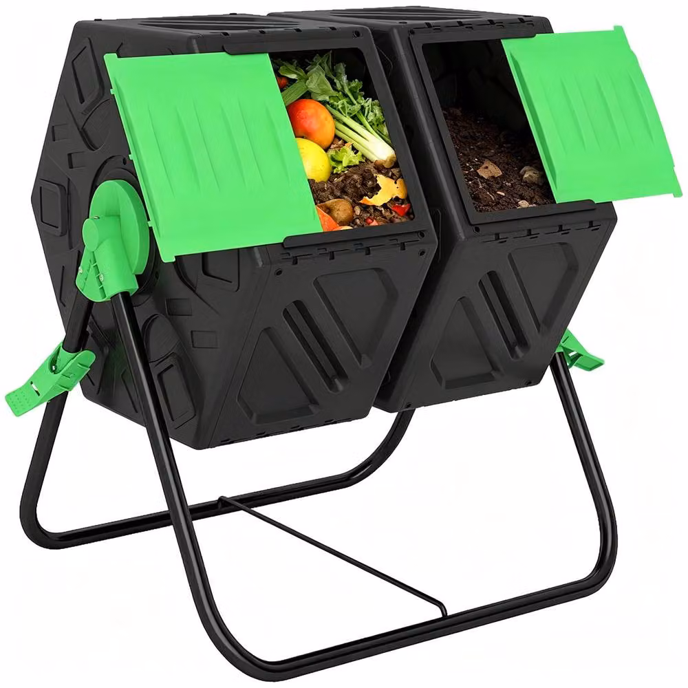 STILVORA 130L Double Chamber Rotating Compost Bin in Black – 4