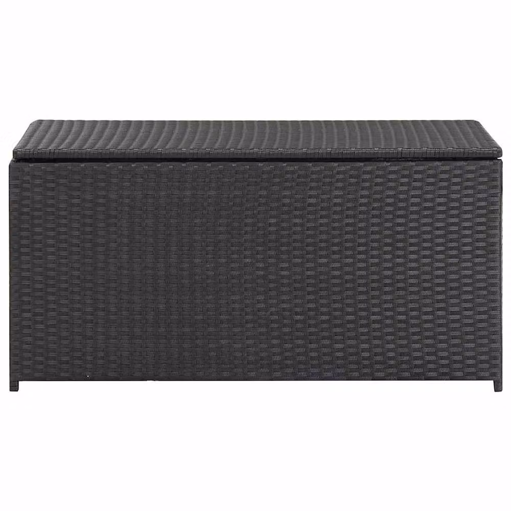Berkfield Home Garden Storage Box in Black Poly Rattan and Steel, W/D/H: 100 x 50 x 50 cm – 2
