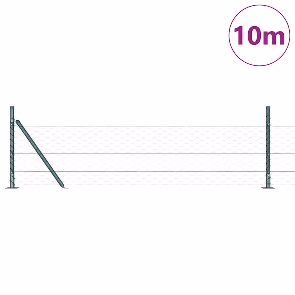 Berkfield Home Green Steel Hexagon Fence – 3
