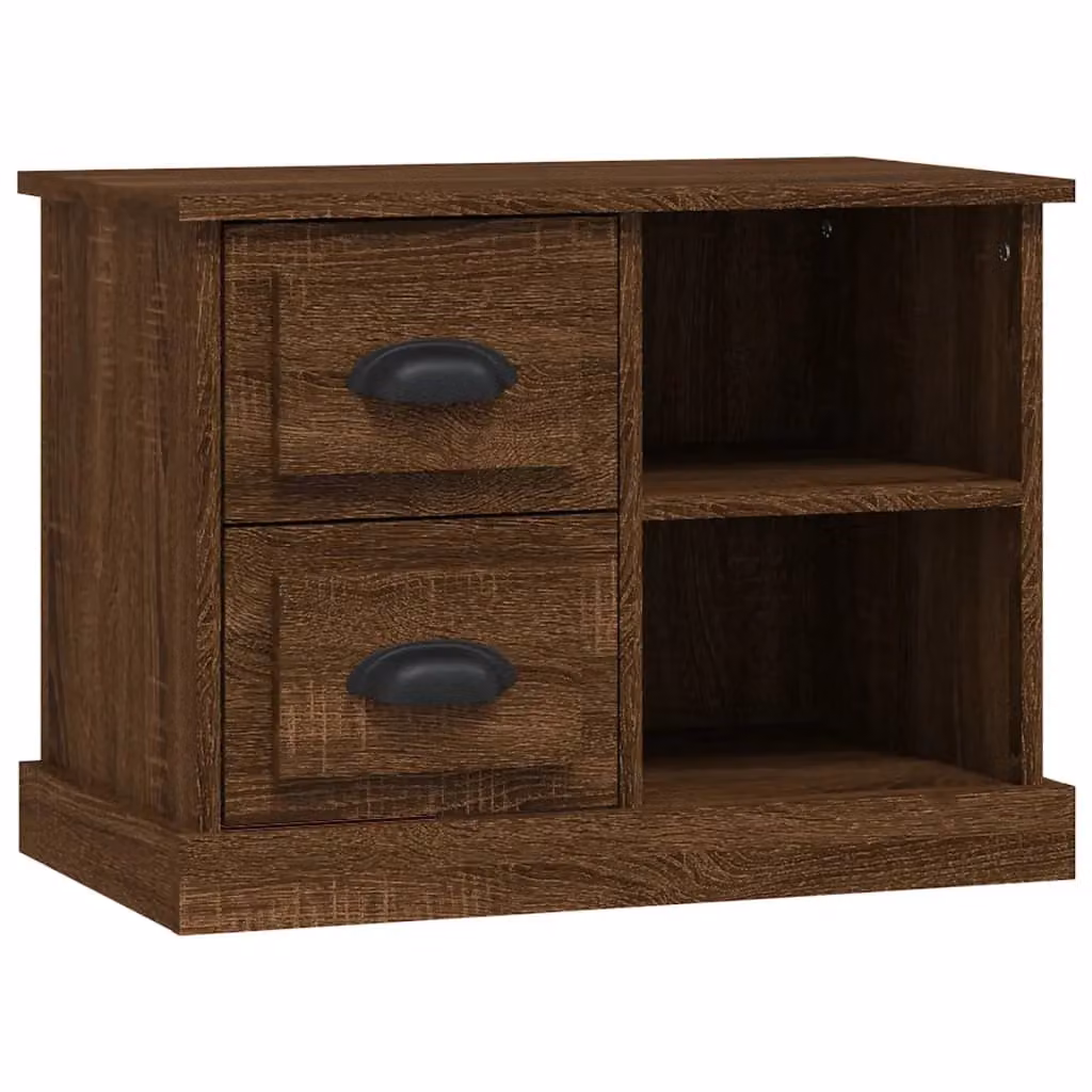 Berkfield Home Classic Bedside Cabinet in Brown Oak, W: 60 cm, D: 35.5 cm, H: 45 cm – 2