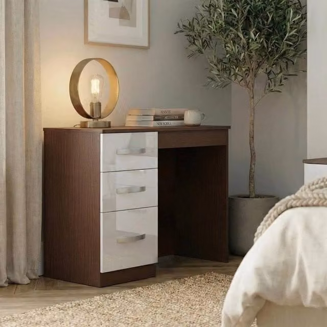 FORGEVIO Modern Multicolour Dressing Table and Computer Desk with Drawers