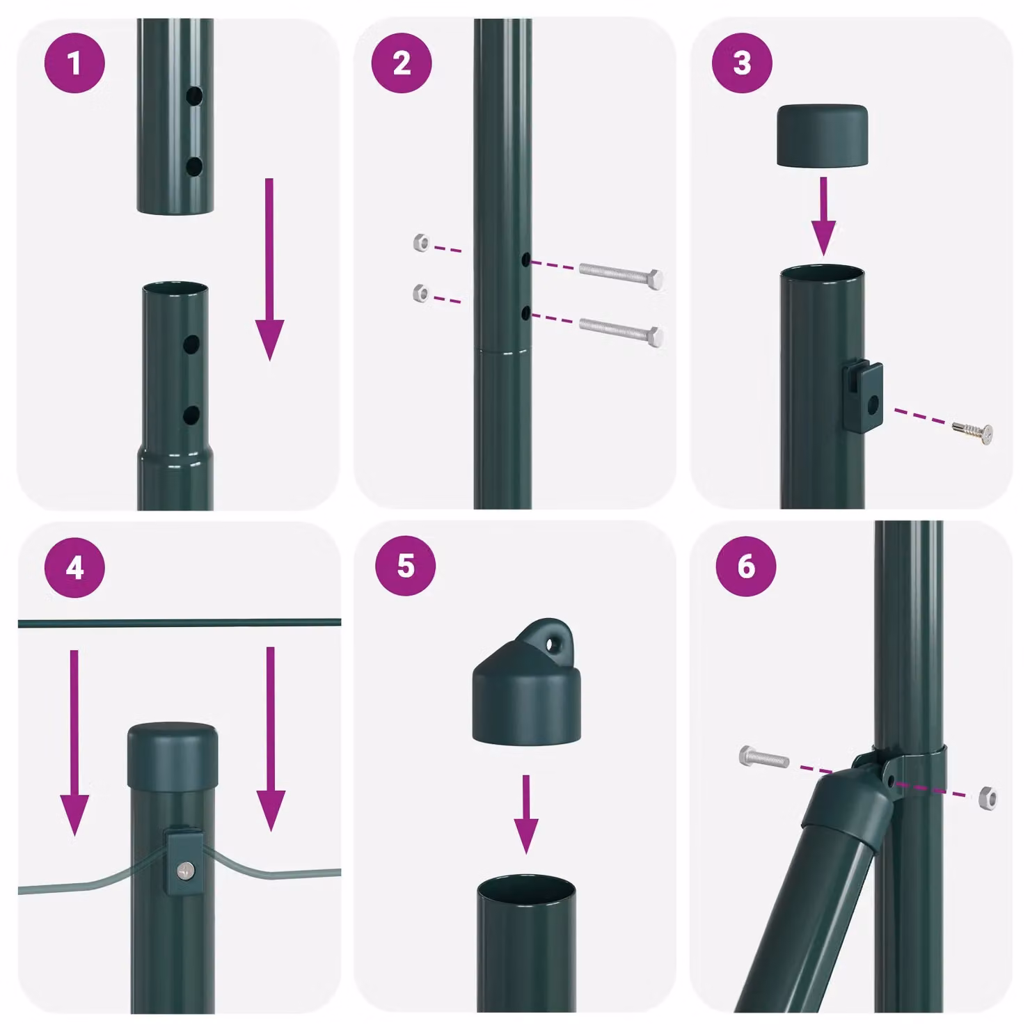 Berkfield Home Green PVC Coated Steel Welded Wire Fence with 7 Posts, W: 10 m, H: 1.5 m – 7