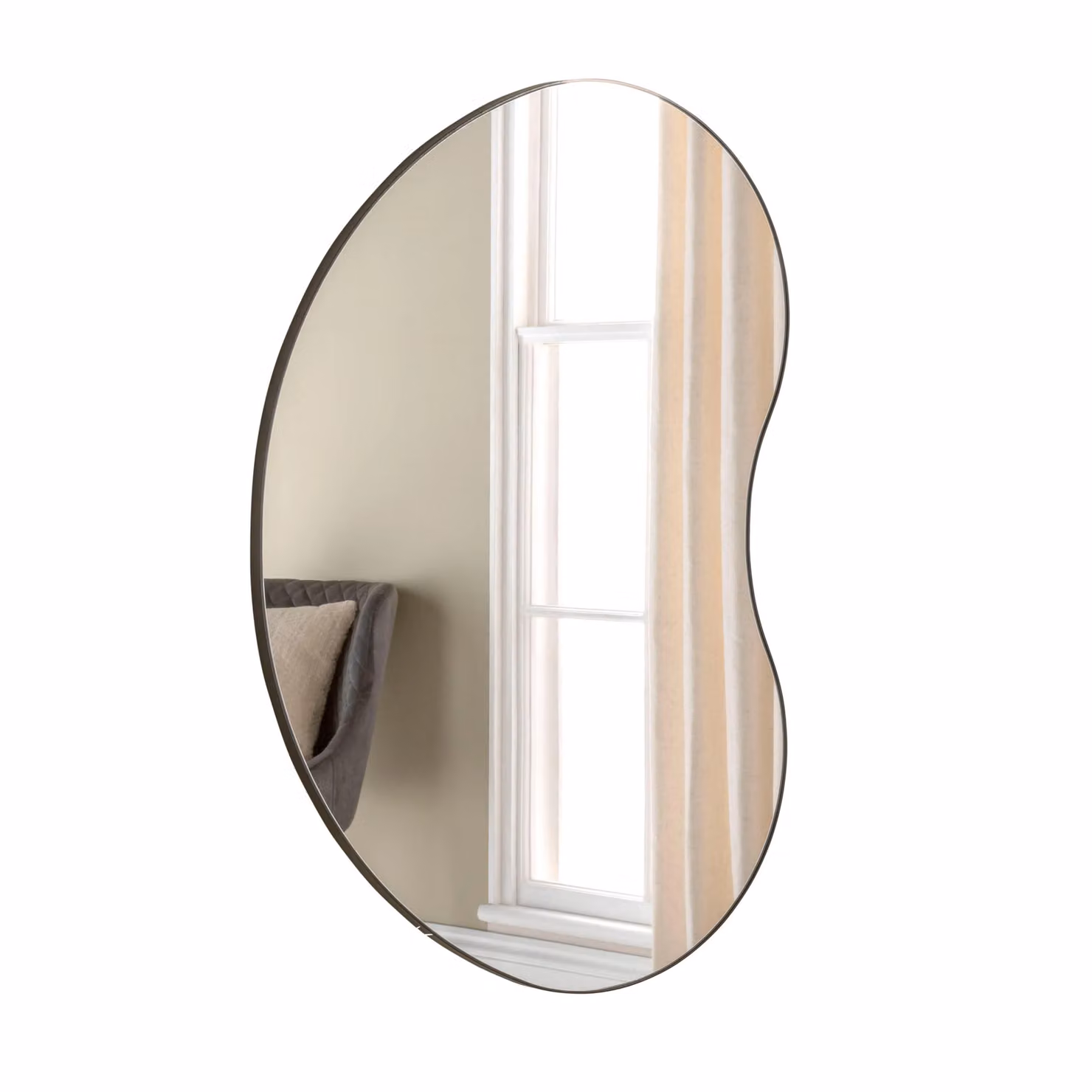 Yearn Mirrors Large Pebble Wall Mirror in Black, W: 111 cm, H: 81 cm – 2
