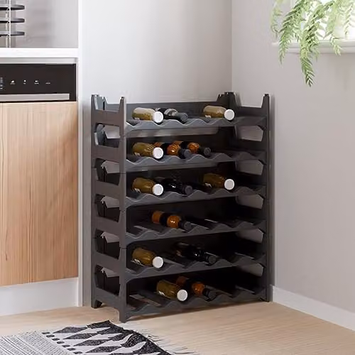vidaXL Stackable Wine Rack for 36 Bottles, Anthracite/Black, W/D/H: 78 x 26 x 60 cm – 2