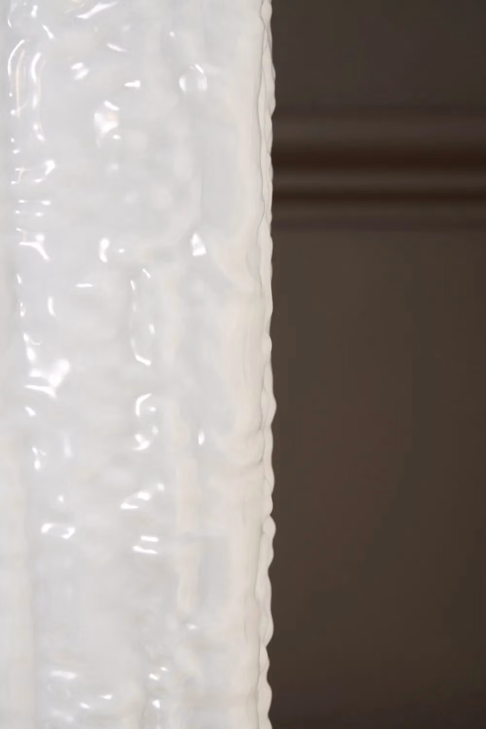 BHS Milky Glass Tabletop Vase in White, Square Abstract Design, H 30.0 cm x W 12.0 cm – 2