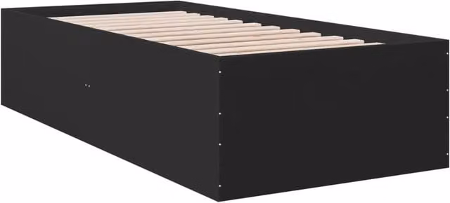 Berkfield Home Modern Single Bed Frame in Black, W/D/H: 193 x 90 x 45 cm