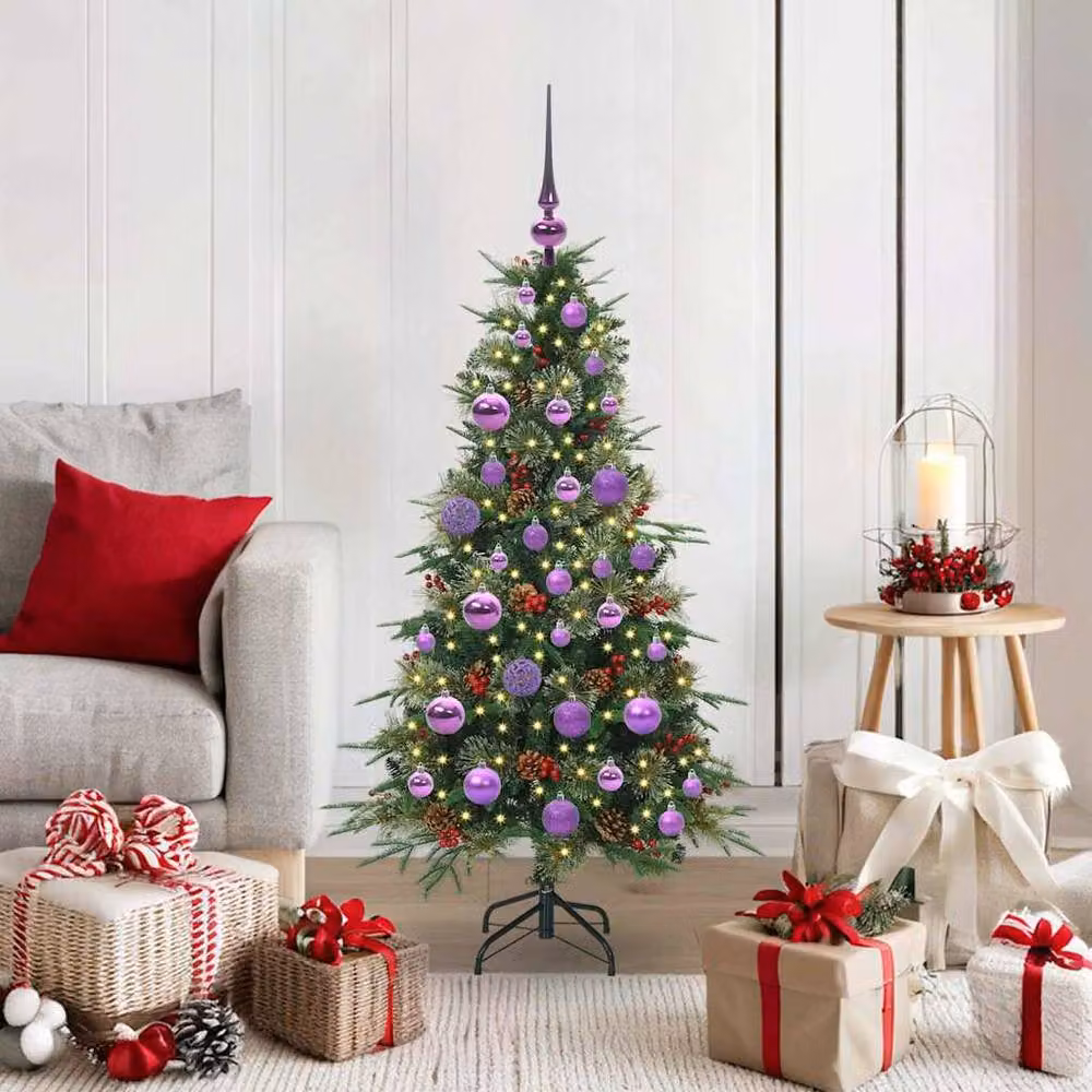 Berkfield Home Elegant Green Artificial Hinged Tabletop Christmas Tree, Height: 120 cm – 2