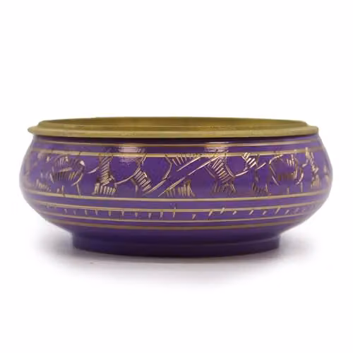 KDMD Ancient Wisdom Chakra Charcoal Incense Jar Crown in Purple and Gold – 1