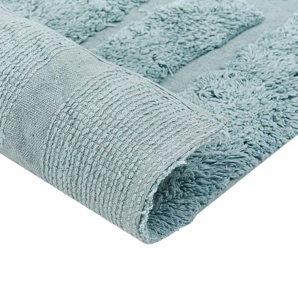 Wyld and Coco Green Mint Cotton Geometric Hand-Tufted Shag Rug, W/D/H: 160 x 230 cm – 2