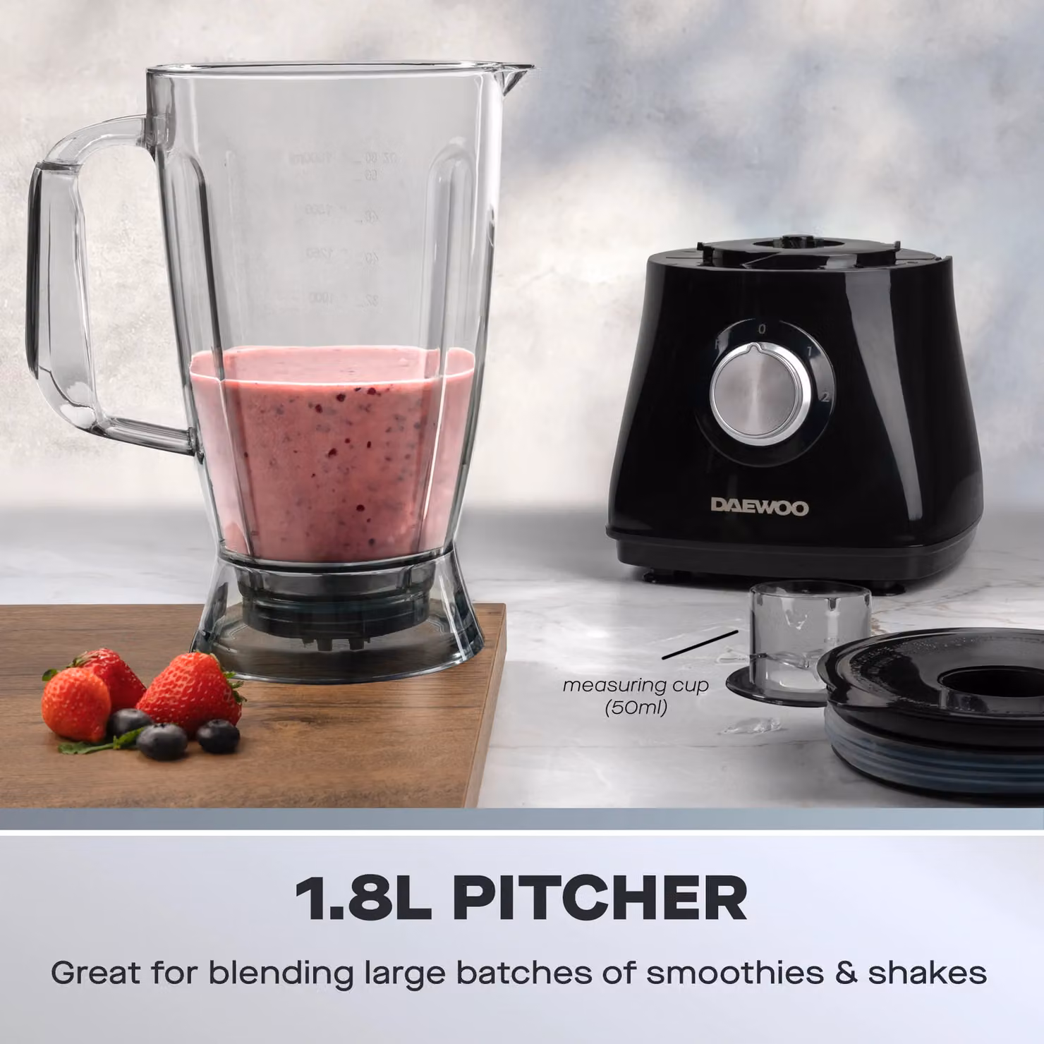 Daewoo All-in-1 2L Electric Food Processor and Chopper with Blender Pitcher in Black – 5