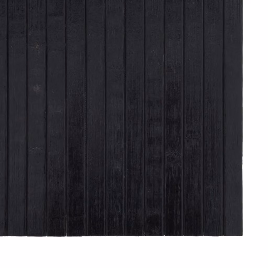 Berkfield Home Rectangular Bamboo Rug in Black, W: 100 cm, L: 300 cm – 4