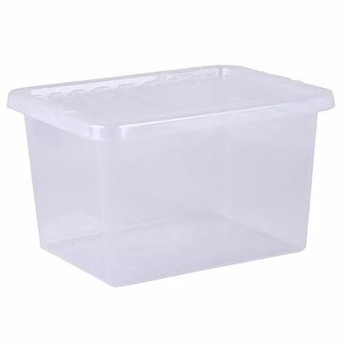 Wham Crystal 5 Pack of 25L Stackable Plastic Storage Boxes with Lids, Transparent – 1