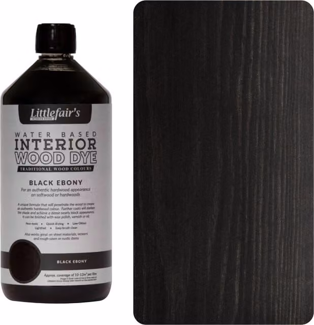 Littlefair's Indoor Wood Stain in Black Ebony, 1 l