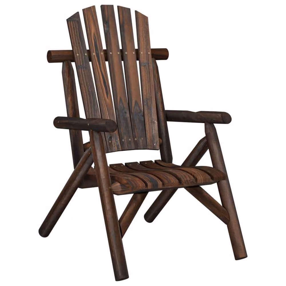 Berkfield Home Beautiful Garden Chair in Brown Solid Spruce Wood, W/D/H: 68 x 86 x 103 cm – 3