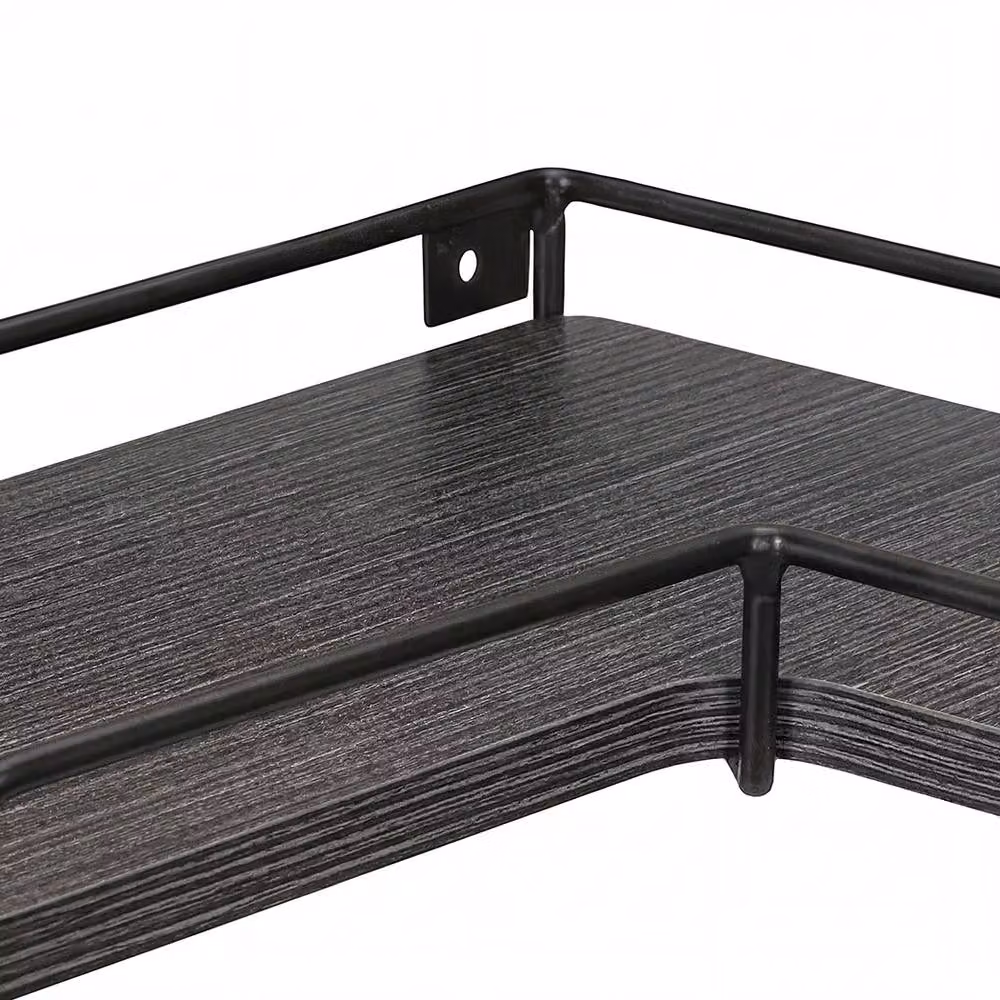 Levede Set of 2 L-Shaped Corner Floating Shelves, Wall Mounted, Matt Black – 6