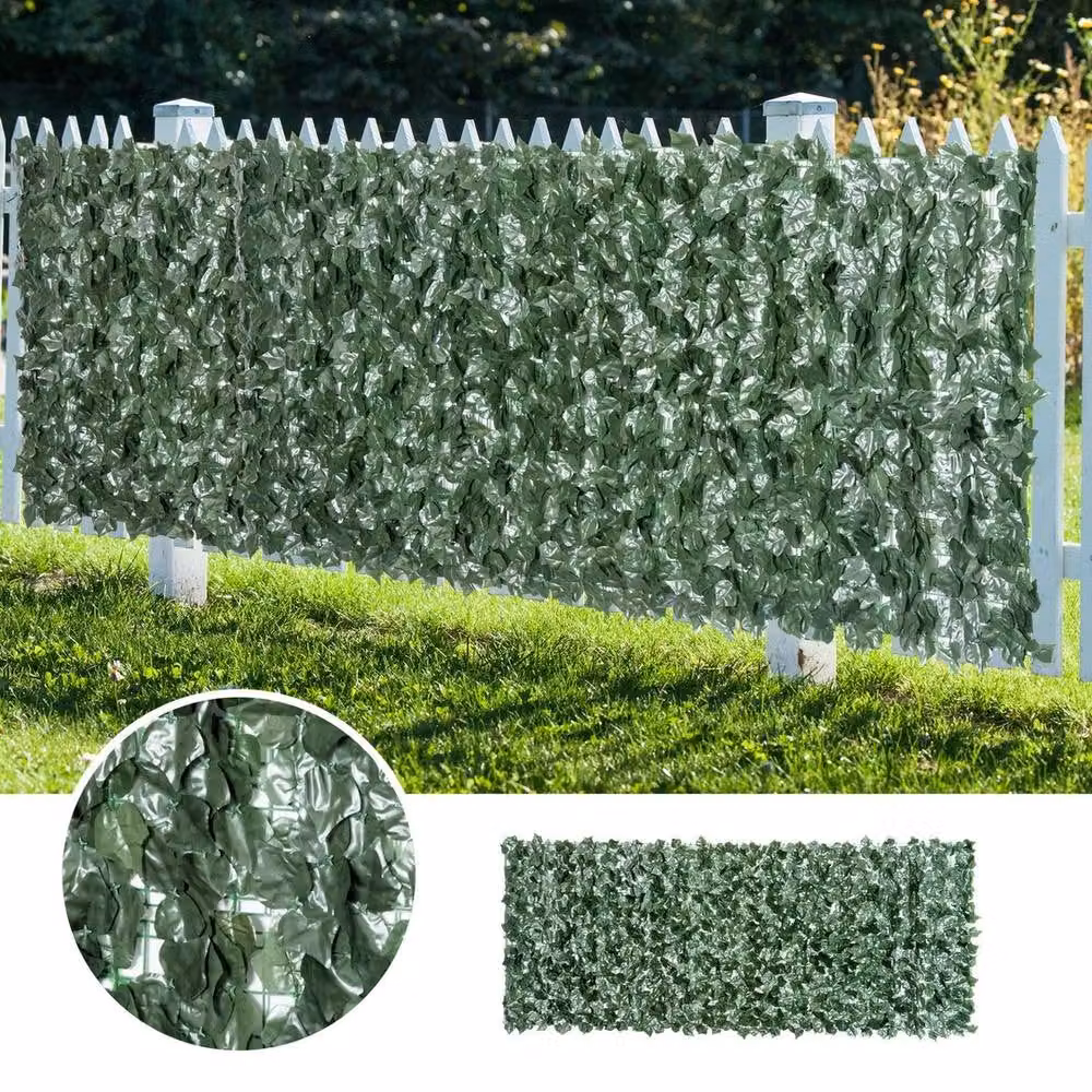 EONLION Green Artificial Leaf Hedge Panel Garden Fence, Width: 100 cm – 3
