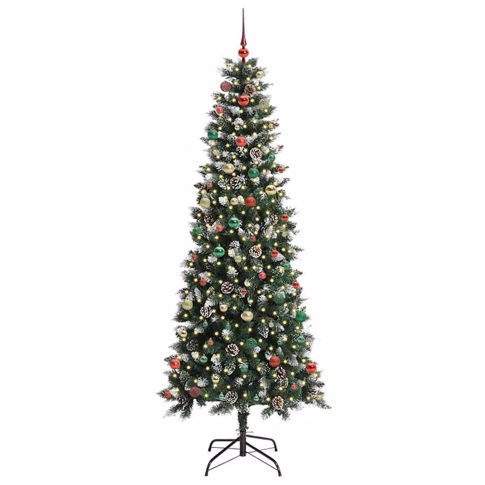 Berkfield Home Artificial Christmas Tree with 300 LEDs, Green, W/D/H: 96 x 96 x 240 cm – 3