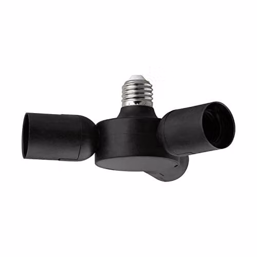 Loops Black Plastic E27 Screw-in Socket Holder Adapter Set of 3