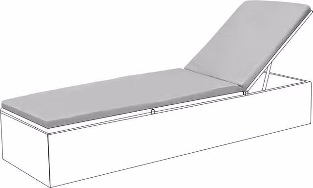 Gardenista Grey Rectangular Outdoor Sun Lounger Cushion with Water Repellent Fabric