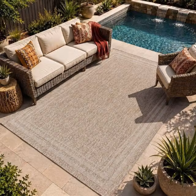 Livabliss Tuareg-Cottage Beige Ivory In- & Outdoor Jute-Look Polypropylene Rug, W: 200 cm, D: 275 cm – 1