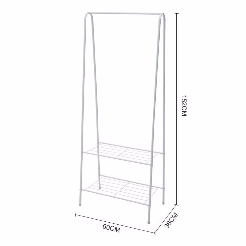 KORVIXA White Metal Clothes Rail, W/D/H: 60 x 36 x 152 cm – 1