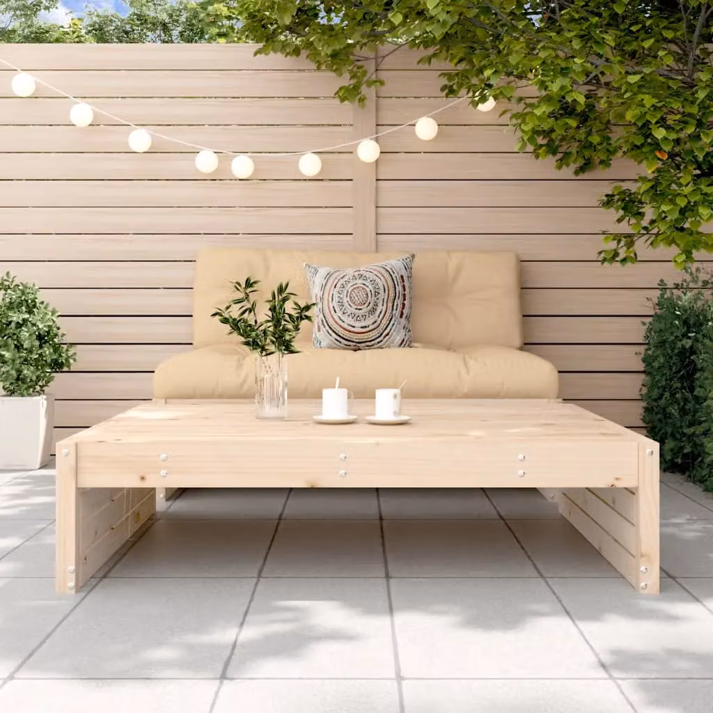 Berkfield Home Rustic Garden Footstool in Brown Solid Pine, W: 120 cm, D: 80 cm – 2