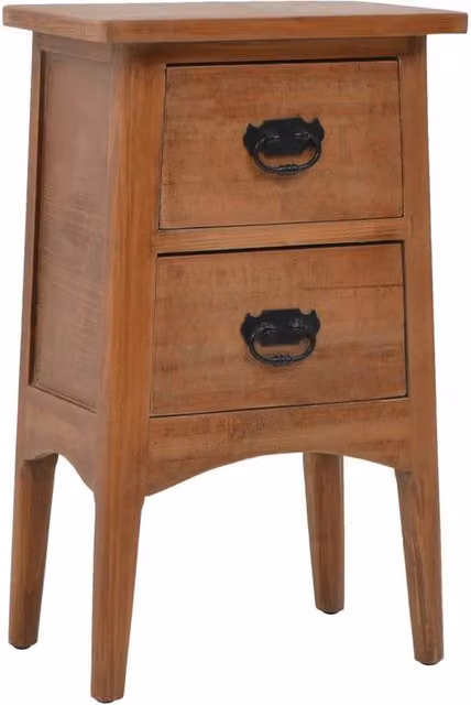 Berkfield Home Solid Fir Wood Bedside Cabinet in Brown, W/D/H: 40 x 29 x 68 cm – 1
