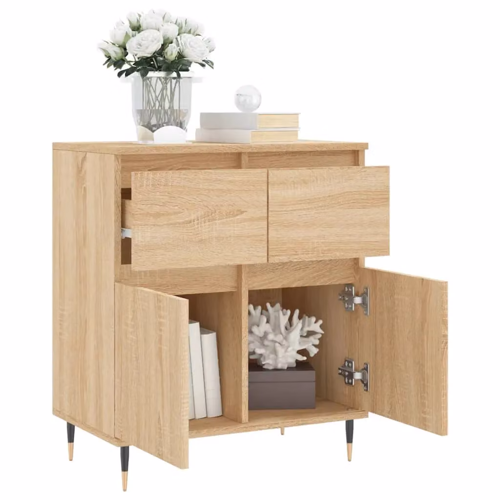 Berkfield Home Sonoma Oak Sideboard in Brown, W/D/H: 60 x 35 x 70 cm – 2