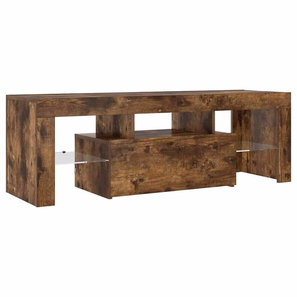 Berkfield Home TV Cabinet with LED Lights in Smoked Oak Brown, W/D/H: 120 x 35 x 40 cm – 5