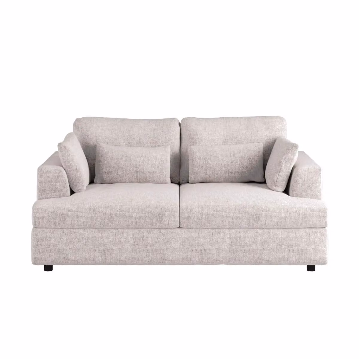 Solace+Co Drew 2 Seater Chenille Sofa in Cream with Removable Covers and Scatter Cushions – 3