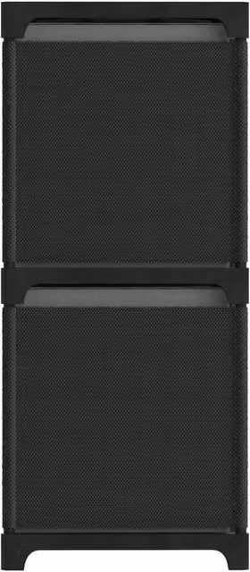 Berkfield Home Modern 4-Cube Display Shelf with Fabric Boxes in Black and Grey, W/D/H: 69 x 30 x 72.5 cm – 1