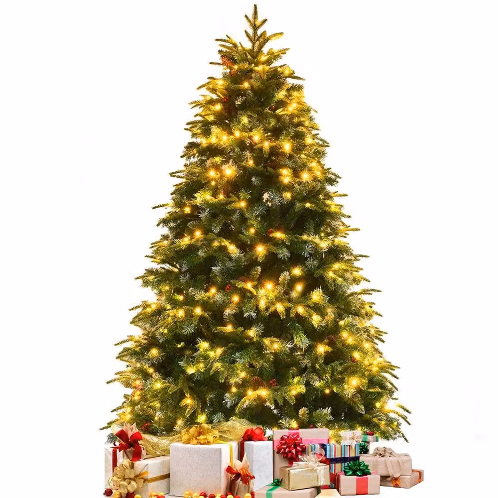 CASART 5ft Snowy Artificial Christmas Tree with 250 LED Lights and 581 Tips in Green, Height: 152.4 cm – 2