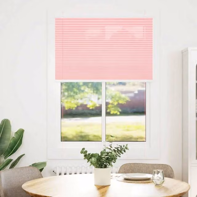 Berkfield Home Single Pleat Corded Blind in Pink, W: 85 cm, H: 150 cm, Polyester Fabric