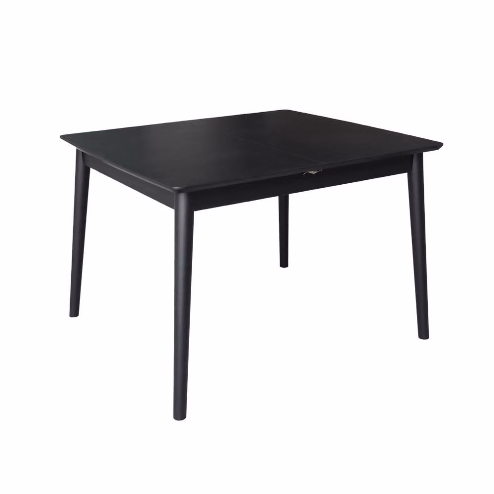 sweeek Rectangular Extendable Dining Table in Black, Oak and Rubberwood Veneer, 4-6 Seats – 2