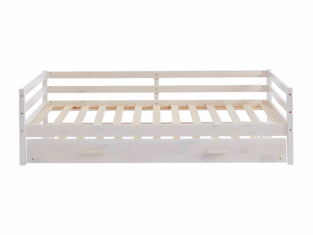 Vente-unique Single Trundle Bed in White, Solid Pine and MDF – 2