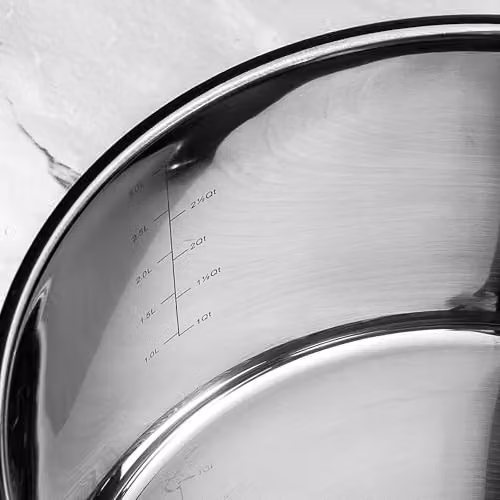 Prochef Stainless Steel Saucepan with Glass Lid, Silver, 20cm Diameter, 3L Capacity – 3