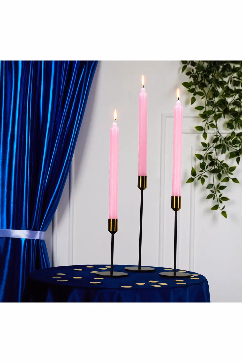 Deco Express Set of 15 Rustic Taper Candles in Pink – 4