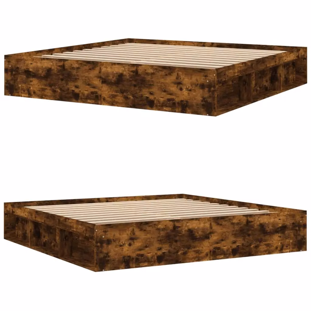 Berkfield Home Modern Smoked Oak Bed Frame in Brown, 200 x 200 cm – 3