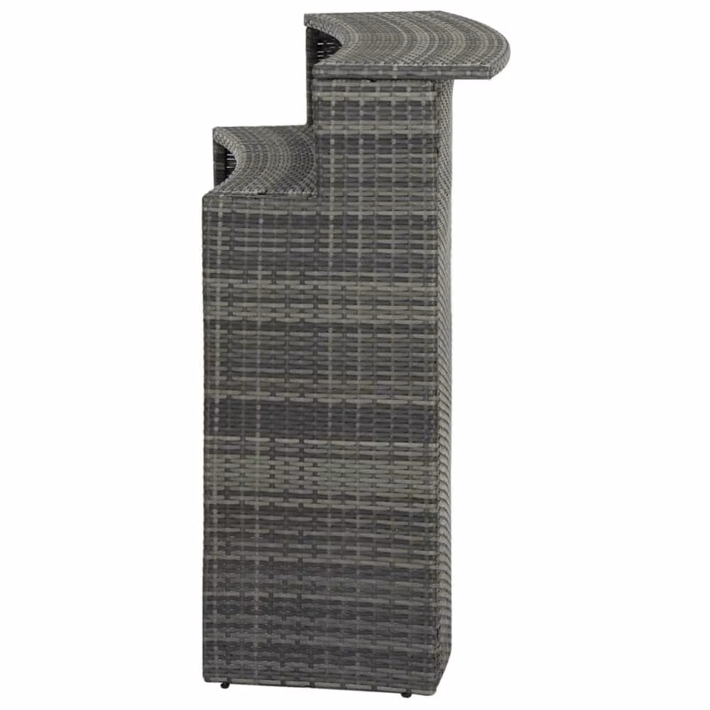 Berkfield Home Grey Poly Rattan Garden Bar Table, W/D/H: 120 x 55 x 110 cm – 2