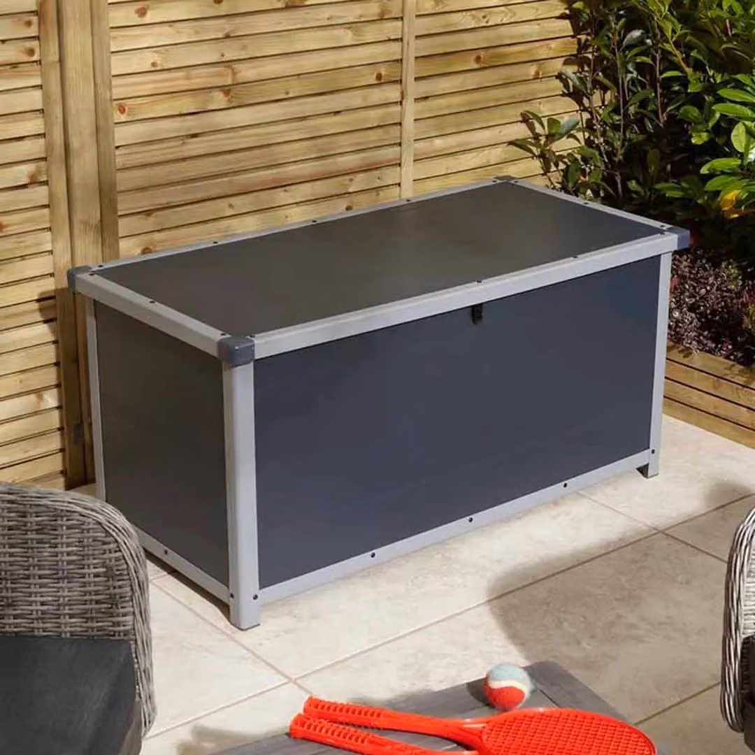 Rowlinson Airevale Plastic Cushion Box, Dark Grey, W125 x D62 x H60 cm – 5