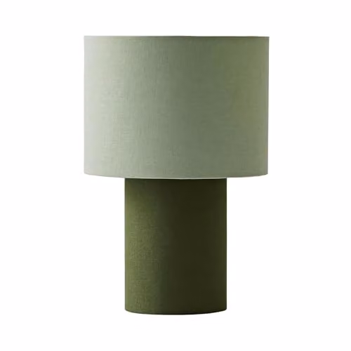 ValueLights Bobby Green Colour Clash Duo Fabric Table Lamp with Bulb – 2