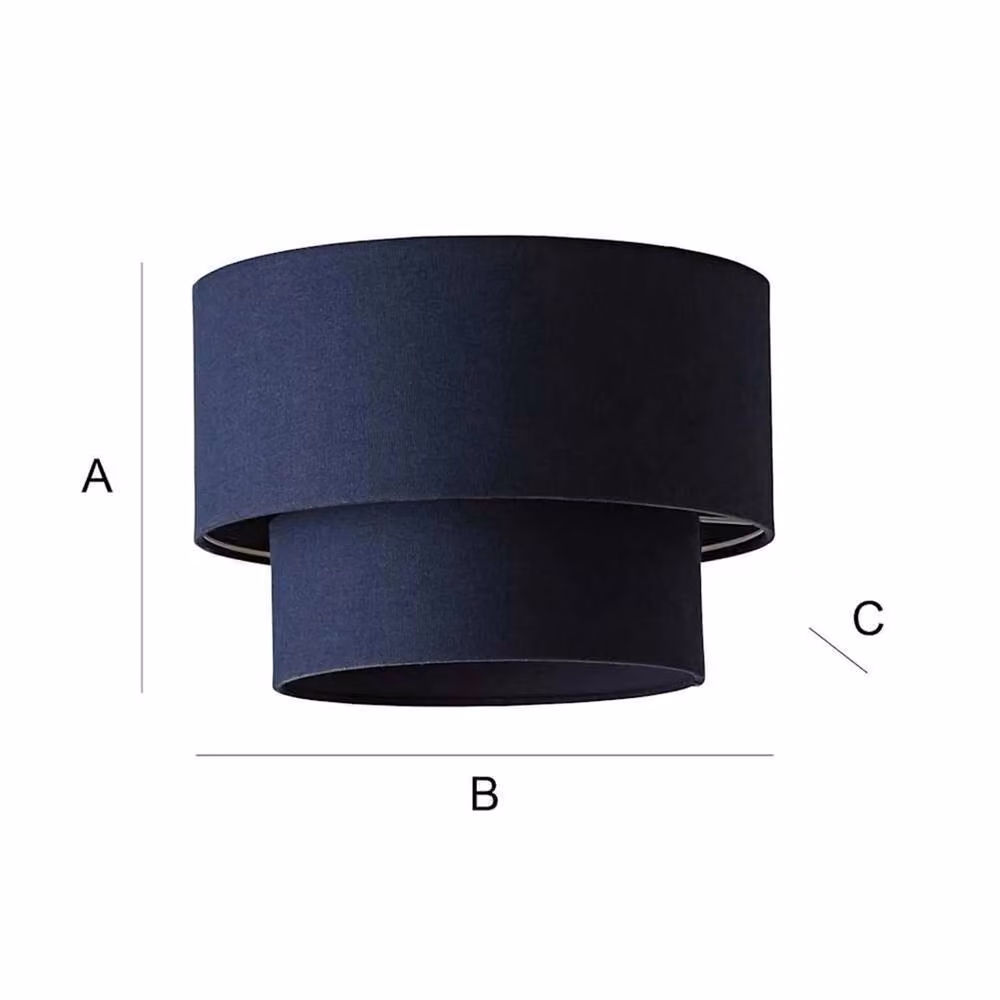 FORGEVIO Modern Navy Blue Fabric Cylinder Lamp Shade for Ceiling Lights – 4