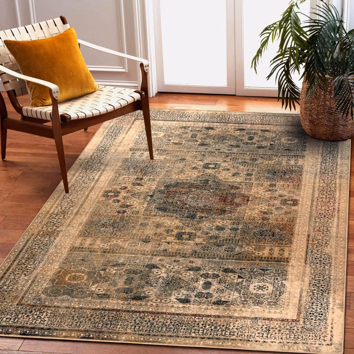 RugsX Omega Wool Rug in Yellow and Multicolour, W: 170 cm, D: 235 cm – 3