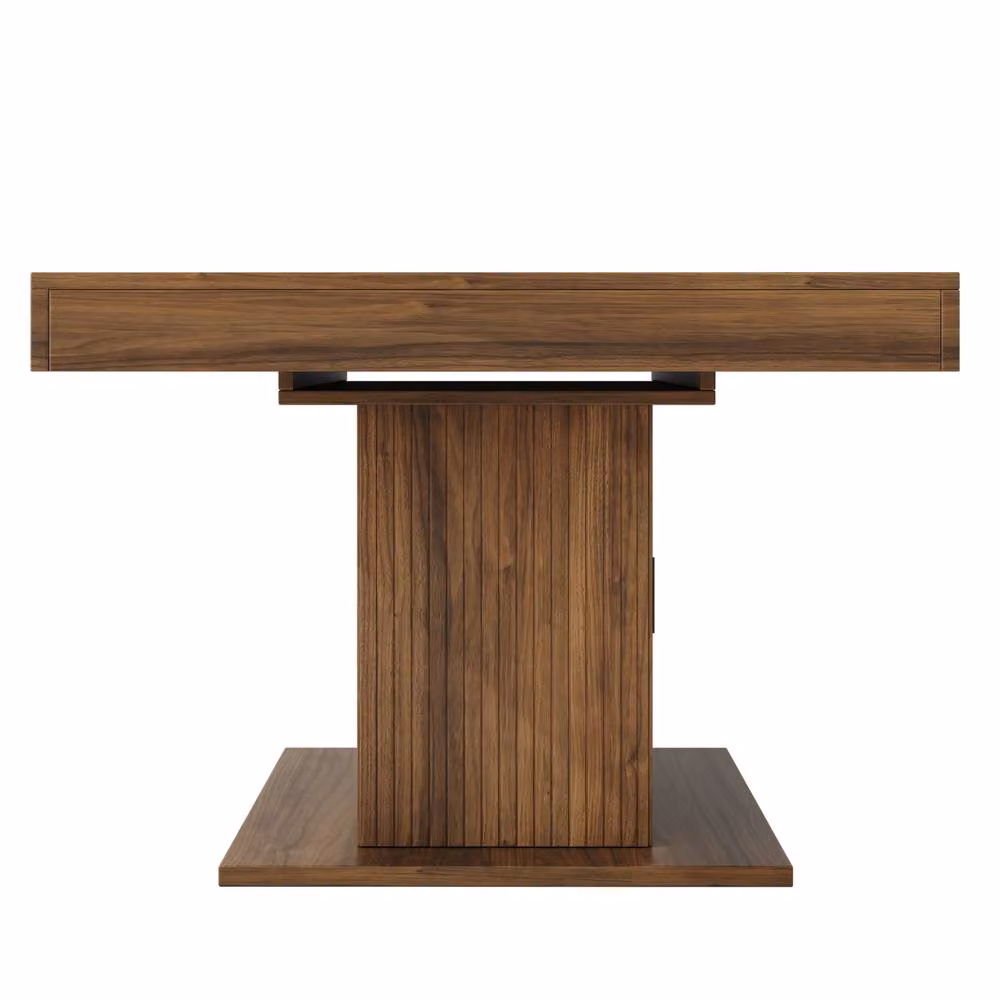 Matteo Modern Extendable Rectangular Dining Table with Storage in Walnut – 5