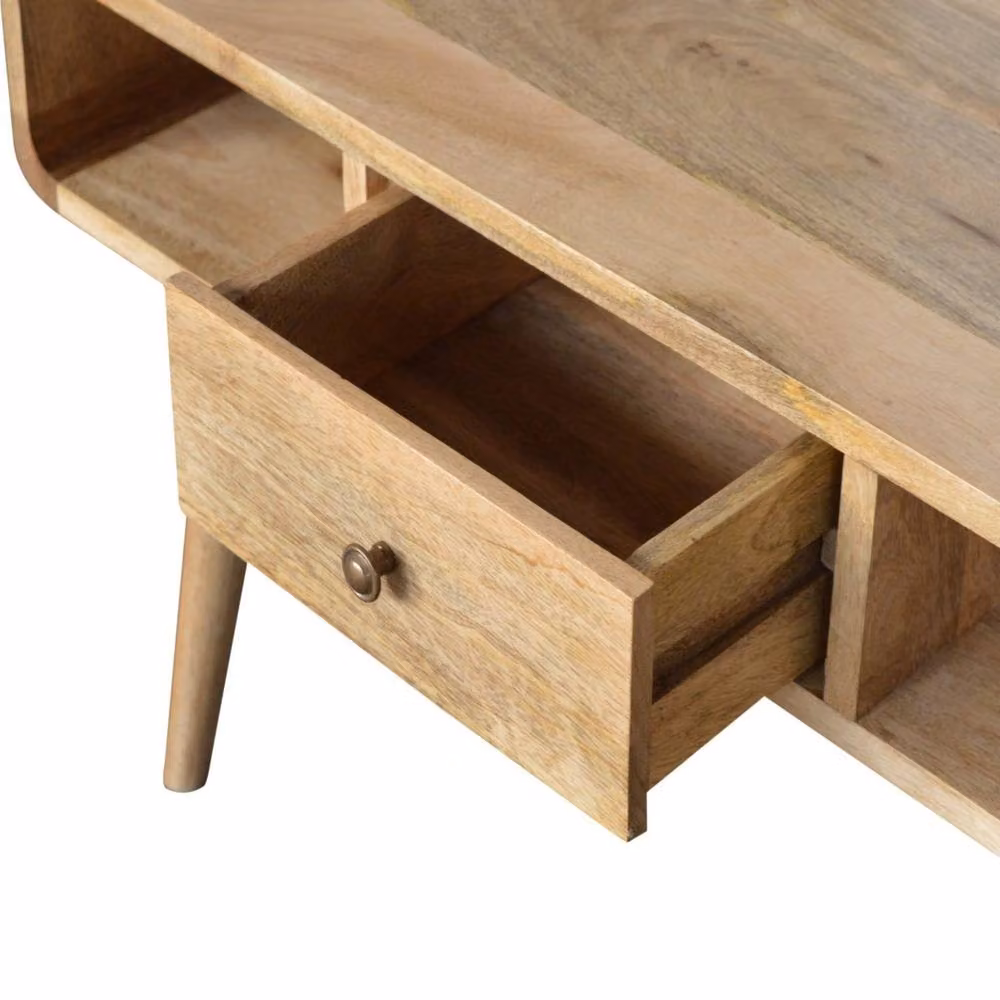 Wyld Haus Urbino Curved Mango and Oak Wood Coffee Table in Brown – 4