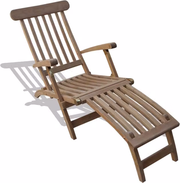 Cheshire Teak Grade A Teak Multi-Position Glide Steamer Sun Lounger Chair in Brown