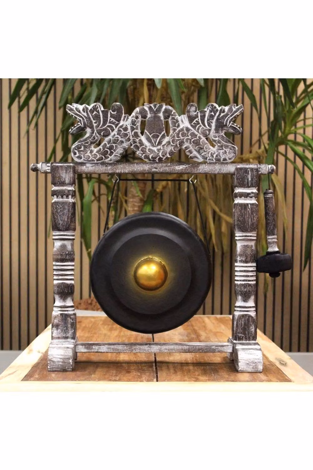 KDMD Handmade Black Healing Bali Gong with Stand, Diameter: 25 cm – 4
