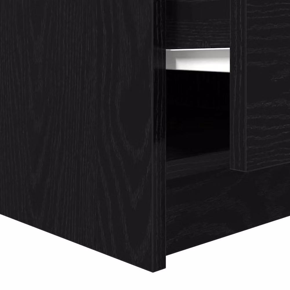 Berkfield Home Black Oak Coffee Table with Drawers W/D/H: 100 x 100 x 40 cm – 4