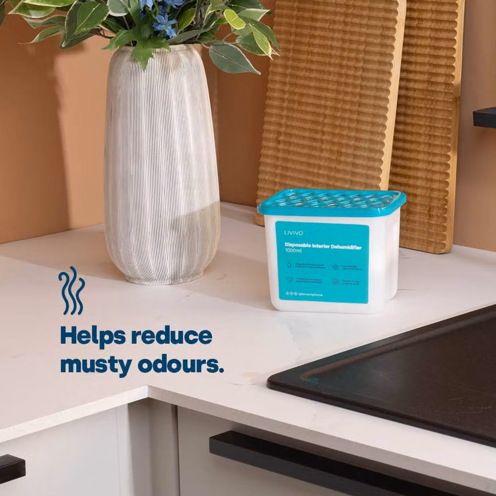 LIVIVO Disposable Dehumidifiers for Damp and Mould, 1000ml, 5 Pack, Blue – 4
